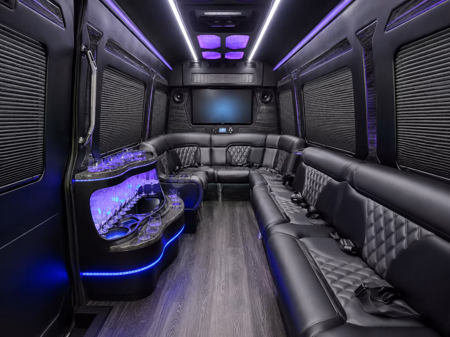 spokane 30 passenger party bus interior